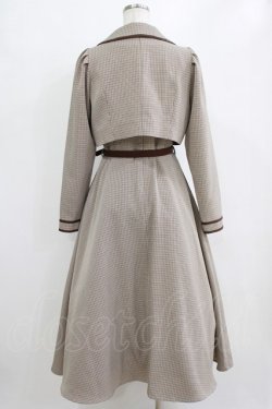 画像3: an another angelus / 配色使いミニ千鳥ショートジャケットセットアップ Free BEIGE×BR H-26-02-14-009-CA-OP-NS-ZH