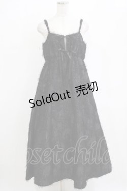 画像1: axes femme POETIQUE / カットジャガードキャミワンピ M ブラック H-26-02-14-010-AX-OP-NS-ZH