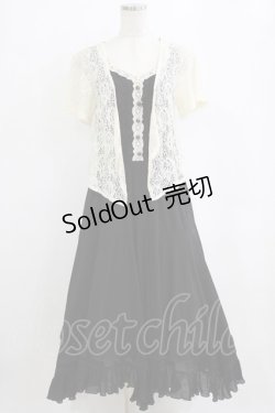 画像1: axes femme / レースボレロドッキングワンピース M ブラック H-26-02-14-011-AX-OP-NS-ZH