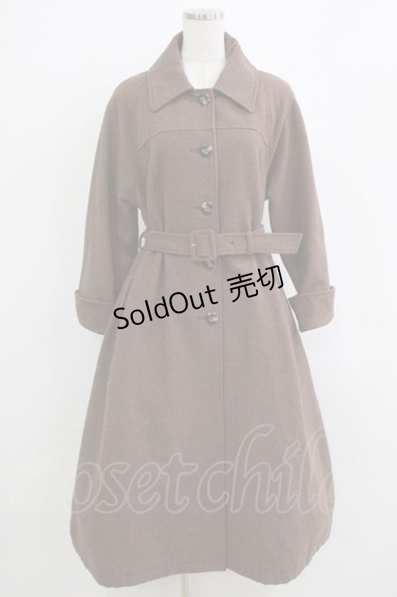 画像1: F&A / べっ甲釦ステンカラーオーバーコート Free BROWN H-26-02-14-012-LO-CO-NS-ZTC065 (1)