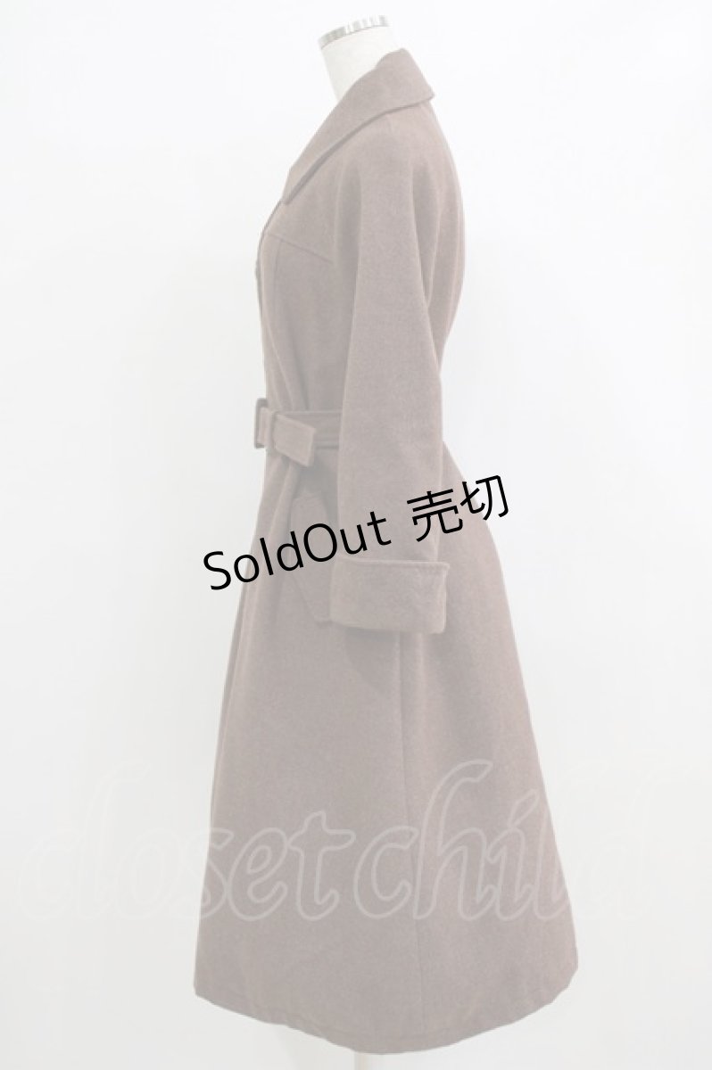 画像2: F&A / べっ甲釦ステンカラーオーバーコート Free BROWN H-26-02-14-012-LO-CO-NS-ZTC065 (2)