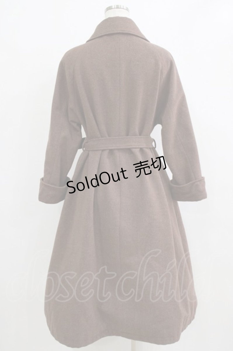 画像3: F&A / べっ甲釦ステンカラーオーバーコート Free BROWN H-26-02-14-012-LO-CO-NS-ZTC065 (3)