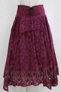 axes femme / レースイレヘムロングスカート M パープル H-26-02-14-014-AX-SK-NS-ZH