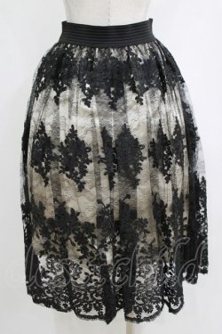 画像3: axes femme / コードレーススカート M ブラック/生成り H-26-02-14-019-AX-SK-NS-ZH