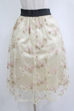 画像1: axes femme / カラー刺繍スカート M 生成り H-26-02-14-020-AX-SK-NS-ZH