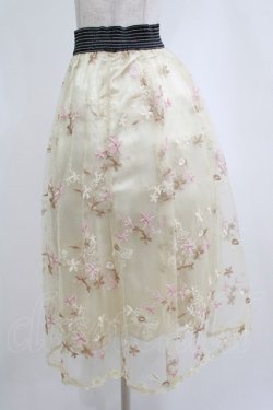 画像2: axes femme / カラー刺繍スカート M 生成り H-26-02-14-020-AX-SK-NS-ZH