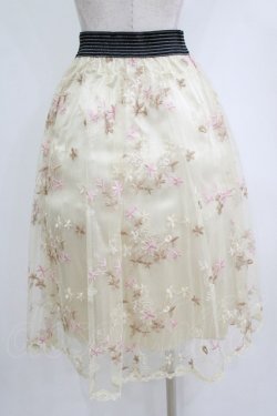 画像3: axes femme / カラー刺繍スカート M 生成り H-26-02-14-020-AX-SK-NS-ZH