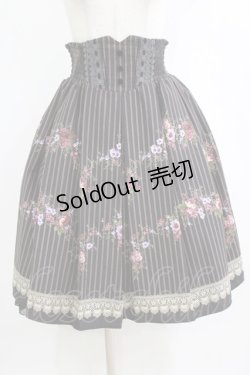 画像1: axes femme / レジメ花柄スカート M ブラック H-26-02-14-022-AX-SK-NS-ZH