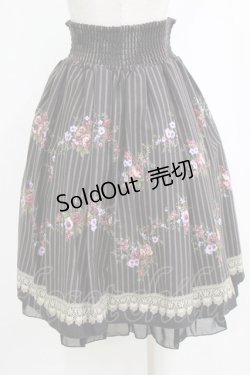 画像3: axes femme / レジメ花柄スカート M ブラック H-26-02-14-022-AX-SK-NS-ZH