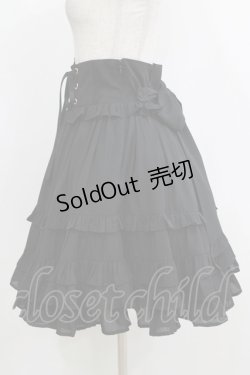 画像2: Chalmiere / レースアップフリルスカート M ブラック H-26-02-15-026-0-SK-NS-ZH