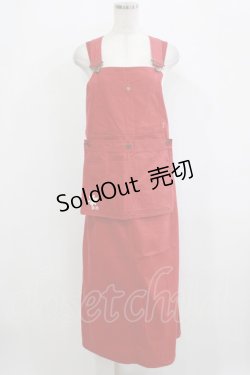 画像1: PINK HOUSE / エプロンジャンパースカート Free レッド H-26-02-15-031-LO-OP-NS-ZH