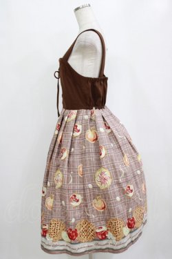 画像2: axes femme POETIQUE / アップルパイレースアップワンピース M ブラウン H-26-02-15-003-AX-OP-NS-ZH