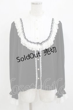 画像1: Chalmiere / ヨーク切り替えブラウス M ブラック H-26-02-15-035-0-BL-NS-ZH