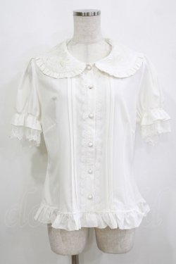 画像1: Lolitime（海外ロリータブランド） / 刺繍衿ブラウス XL オフ H-26-02-15-044-GO-BL-NS-ZH