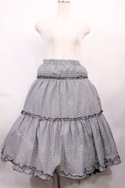 画像1: m petit by misako / NINA'S RVパニエスカート L ブラック/ブラックギンガムリバーシブル H-26-02-15-1006-LO-SK-NS-ZH
