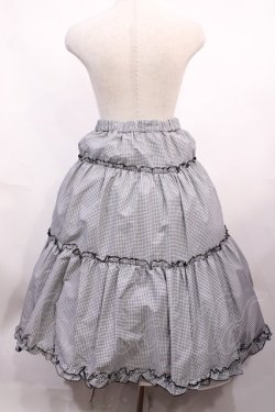 画像2: m petit by misako / NINA'S RVパニエスカート L ブラック/ブラックギンガムリバーシブル H-26-02-15-1006-LO-SK-NS-ZH