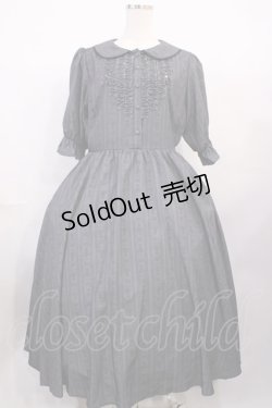 画像1: m petit by misako / MSKストライプフレアワンピース L グレー H-26-02-15-1002-LO-OP-NS-ZH