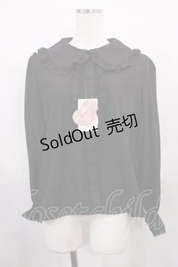 画像1: m petit by misako / AM マルエリフリルブラウス L ブラック H-26-02-15-1011-LO-BL-NS-ZH