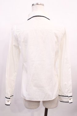 画像2: Amavel / ホルン付ストライプリボンタイブラウス Free オフ/グリーン H-26-02-15-1012-CA-BL-NS-ZH