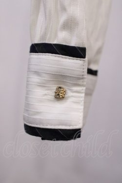 画像3: Amavel / ホルン付ストライプリボンタイブラウス Free オフ/グリーン H-26-02-15-1012-CA-BL-NS-ZH