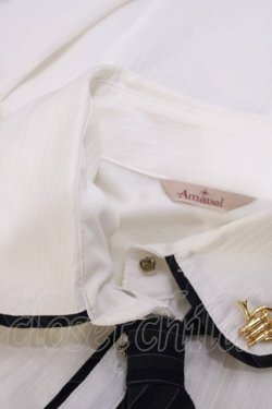 画像4: Amavel / ホルン付ストライプリボンタイブラウス Free オフ/グリーン H-26-02-15-1012-CA-BL-NS-ZH