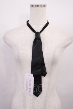 画像1: AVENCHUMU / leather necktie  ブラック H-26-02-15-1018-LO-ZA-NS-ZH