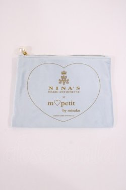 画像1: m petit by misako / AM*コウチャツキベロアポーチ（紅茶無し）  サックス H-26-02-15-1029-LO-ZA-NS-ZH