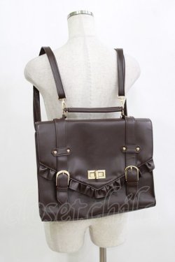 画像1: axes femme POETIQUE / フリルサッチェルバッグ  ブラウン H-26-02-15-052-AX-BG-NS-ZH