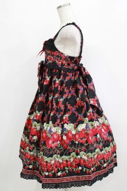 画像2: BABY,THE STARS SHINE BRIGHT / Strawberry Garden柄ジャンパースカートII Free ブラック H-26-02-15-005-BA-OP-NS-ZH