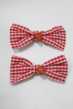 画像2: m petit by misako / AM2Pイチゴリボンクリップ  レッド H-26-02-15-063-0-AC-NS-ZH