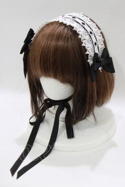 画像1: ALICE and the PIRATES / アミィヘッドドレス  ブラック/オフ白 H-26-02-15-067-PA-AC-NS-ZH