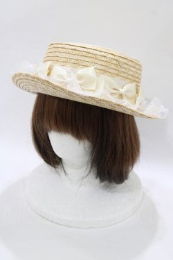 画像1: Maria pipi / リボンストローハット  ナチュラル H-26-02-15-073-EL-AC-NS-ZH