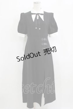 画像1: EATME / ベルテッドバイカラーワンピース M ブラック H-26-02-15-010-LO-OP-NS-ZH