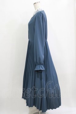 画像2: m petit by misako / AM*レースエリプリーツワンピース L ブルー H-26-02-15-011-LO-OP-NS-ZH