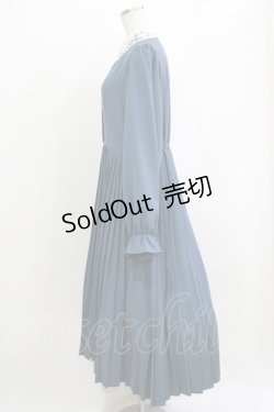 画像2: m petit by misako / AM*レースエリプリーツワンピース L ブルー H-26-02-15-011-LO-OP-NS-ZH