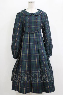 画像1: FLC / MINA*タータンチェックワンピース L グリーン H-26-02-15-012-LO-OP-NS-ZH