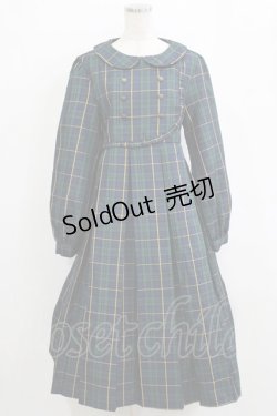 画像1: FLC / MINA*タータンチェックワンピース L グリーン H-26-02-15-012-LO-OP-NS-ZH