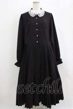 画像1: m petit by misako / AM*レースエリプリーツワンピース 3L ブラック H-26-02-15-013-LO-OP-NS-ZH