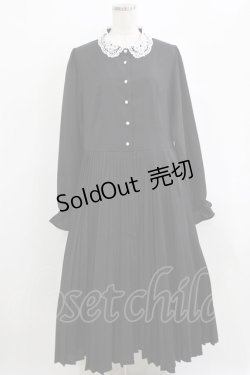 画像1: m petit by misako / AM*レースエリプリーツワンピース 3L ブラック H-26-02-15-013-LO-OP-NS-ZH