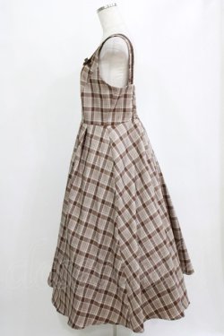 画像2: m petit by misako / スクエアネックジャンパースカート L ブラウン H-26-02-15-015-LO-OP-NS-ZH