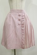 axes femme kawaii / チェック柄切り替えスカート M ピンク H-26-02-16-035-AX-SK-NS-ZH