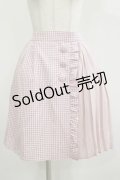 axes femme kawaii / チェック柄切り替えスカート M ピンク H-26-02-16-035-AX-SK-NS-ZH