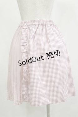 画像2: axes femme kawaii / チェック柄切り替えスカート M ピンク H-26-02-16-035-AX-SK-NS-ZH