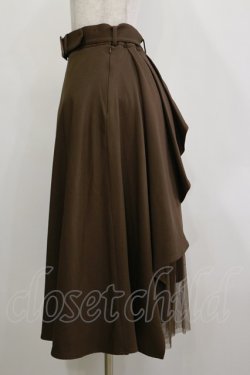 画像3: an another angelus / ベルト付きバックラッフルフレアースカート Free BROWN H-26-02-16-041-CA-SK-NS-ZH