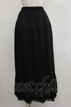 画像1: axes femme / 薔薇レースロングペチスカート M ブラック H-26-02-16-043-AX-SK-NS-ZH