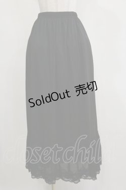 画像1: axes femme / 薔薇レースロングペチスカート M ブラック H-26-02-16-043-AX-SK-NS-ZH