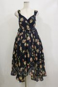 axes femme / チューリップ柄イレヘムワンピース M ネイビー H-26-02-16-045-AX-OP-NS-ZH