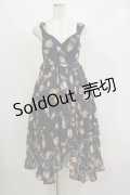 axes femme / チューリップ柄イレヘムワンピース M ネイビー H-26-02-16-045-AX-OP-NS-ZH