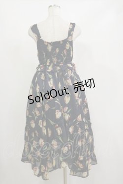 画像2: axes femme / チューリップ柄イレヘムワンピース M ネイビー H-26-02-16-045-AX-OP-NS-ZH