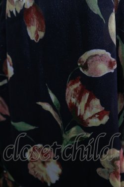 画像3: axes femme / チューリップ柄イレヘムワンピース M ネイビー H-26-02-16-045-AX-OP-NS-ZH